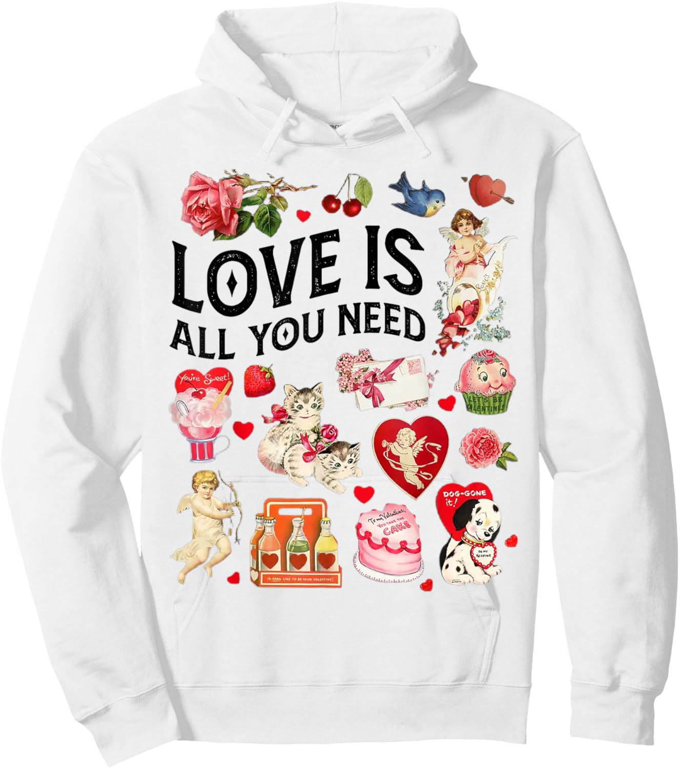 Love is all you need valentine's day Hoodie - Hoodie | White