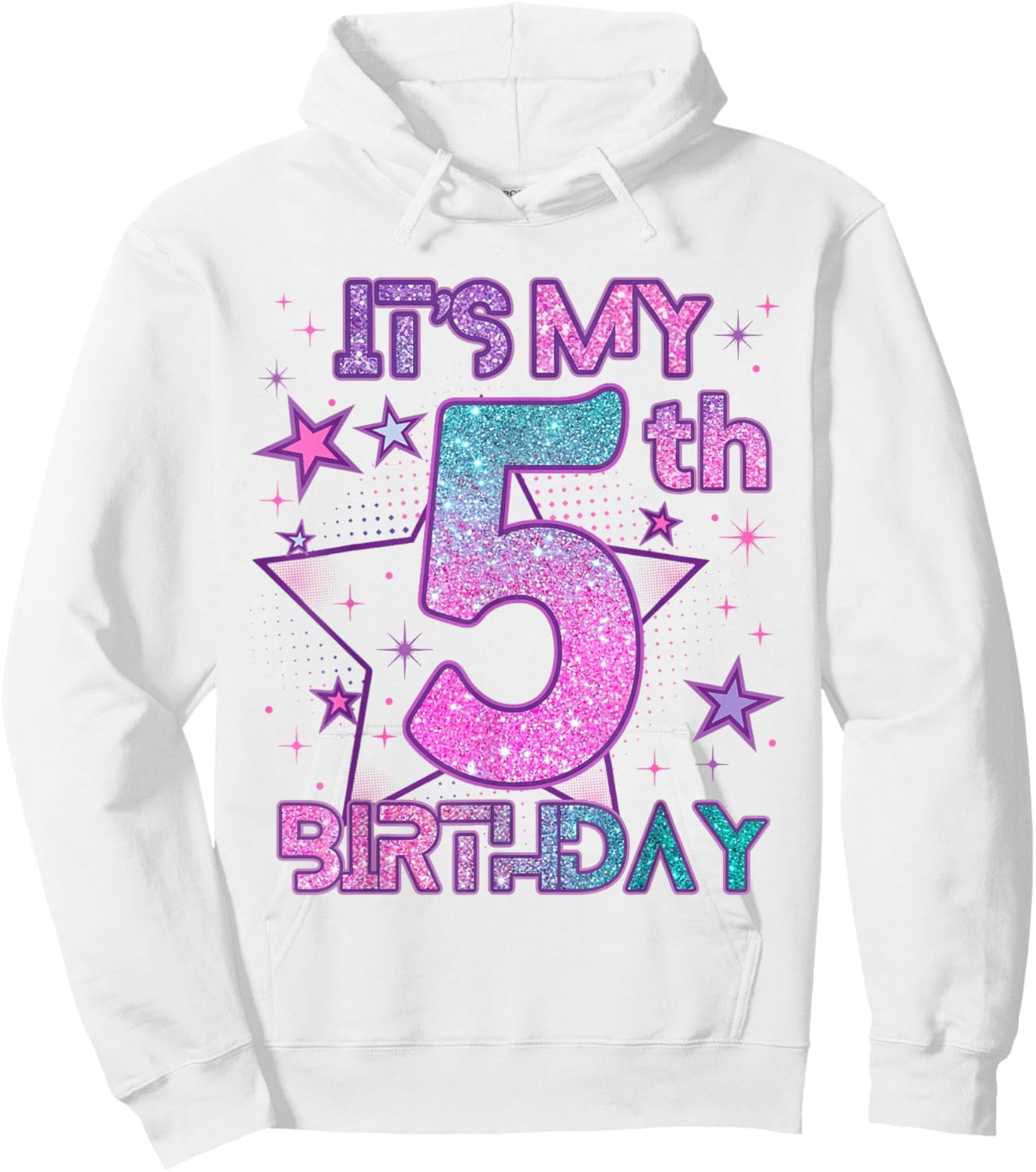 It’s My 5th Birthday K-pop Girl 5 Year Birthday Party Kids Hoodie - Hoodie | White