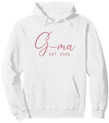 G-Ma 2026 Grandma Announcement Cute Pink Hoodie - Hoodie | White