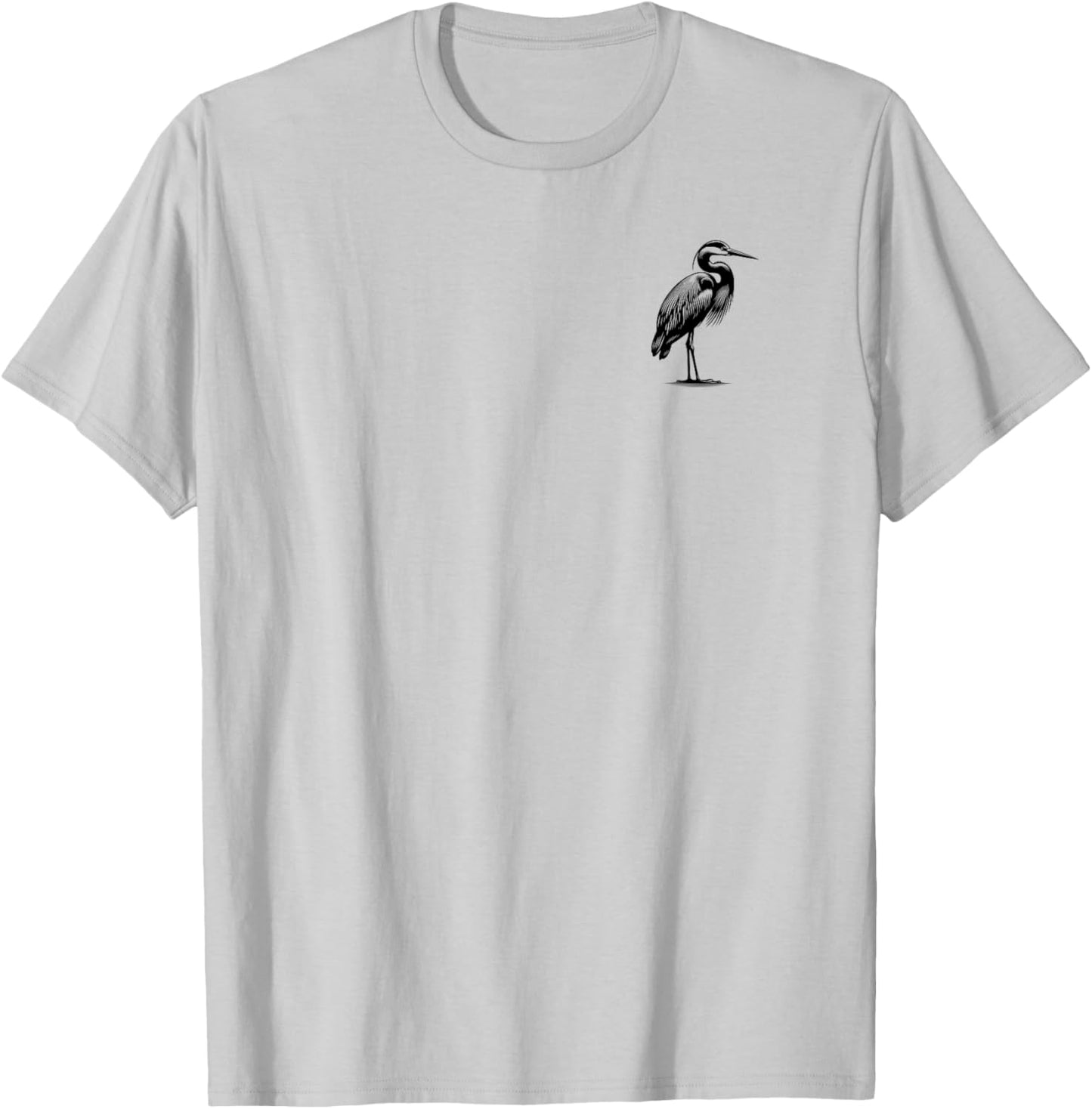 Heron Dad Mom Lover - Monochromatic Heron T-Shirt - T-Shirt | Ash