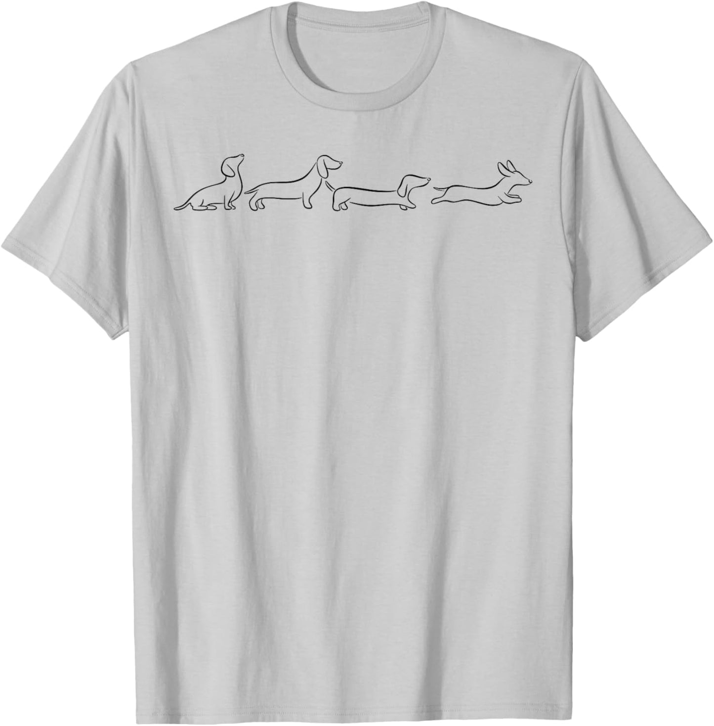 Dachshund Line Art cute Doxie Wiener Dog for woman kids T-Shirt - T-Shirt | Ash