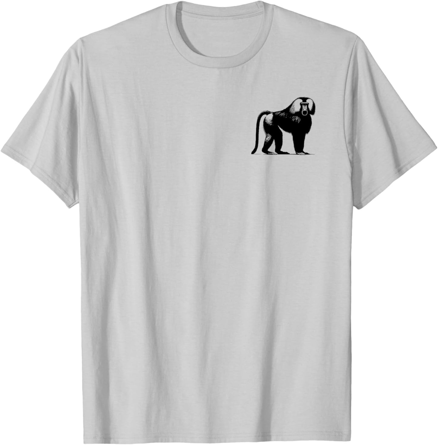 Baboon Dad Mom Lover - Monochromatic Baboon T-Shirt - T-Shirt | Ash