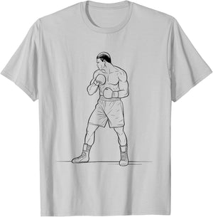 Boxer Drawing Pugilism Knockout T-Shirt - T-Shirt | Ash