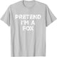 Pretend I'm A Fox Lazy Halloween Costume T-Shirt - T-Shirt | Ash