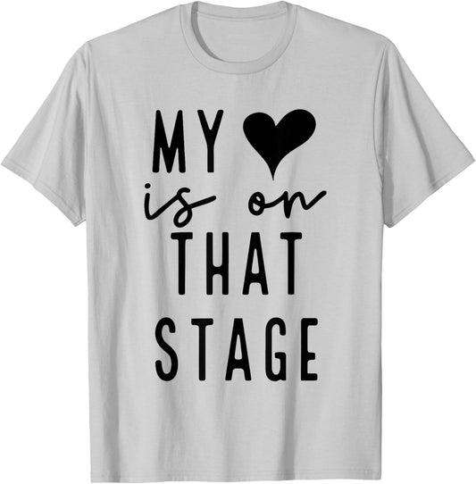 Dance Mom Retro My Heart Is On That Stage Dance Recital T-Shirt - T-Shirt | Ash