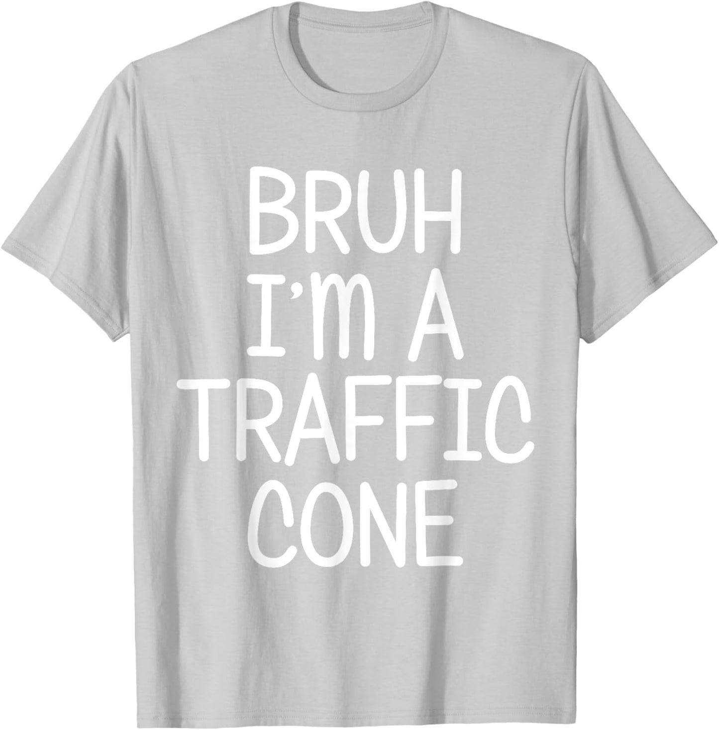 Pretend I'm A Traffic Cone Funny Lazy Halloween Costume T-Shirt - T-Shirt | Ash