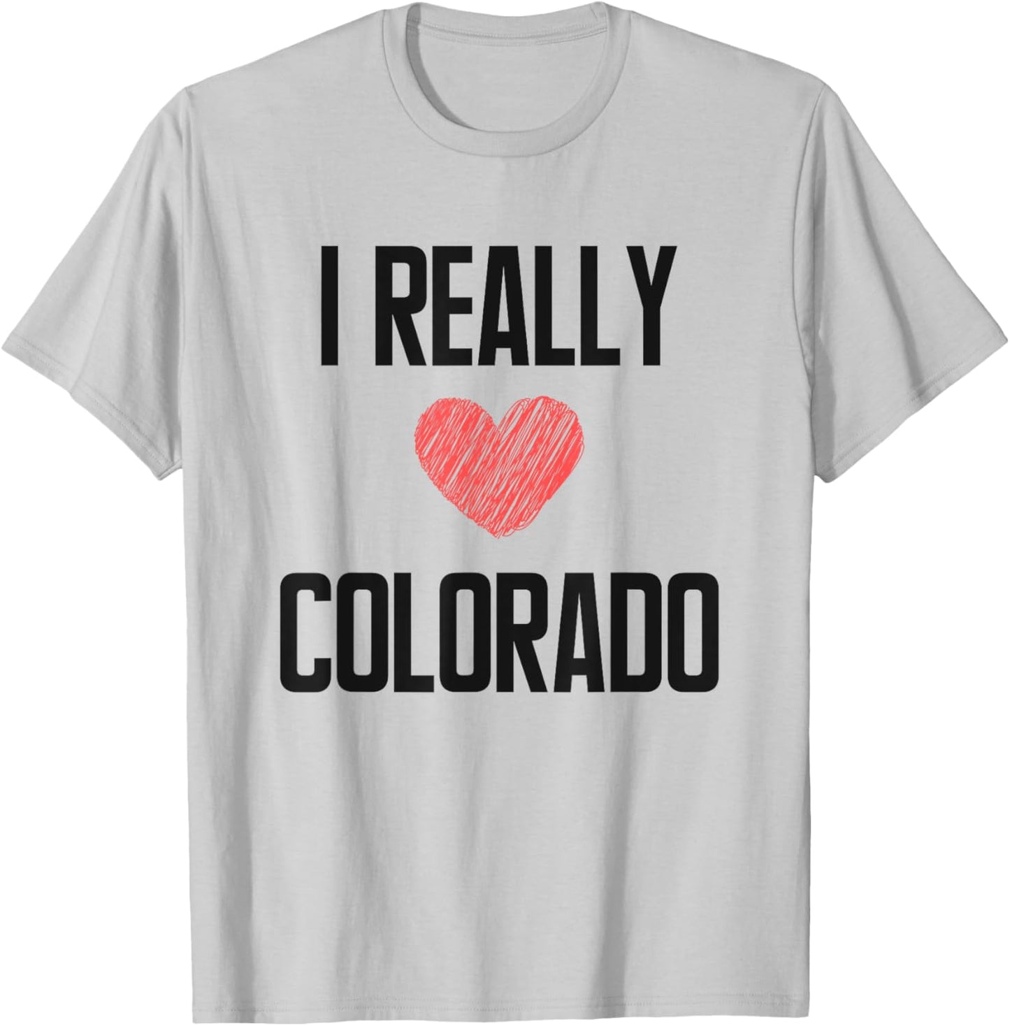 I Really Love Colorado Heart Retro Style Home State T-Shirt - T-Shirt | Ash