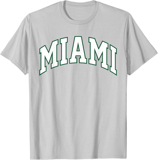 Retro Miami Men Miami Women Vintage Classic Orange Green FL T-Shirt - T-Shirt | Ash
