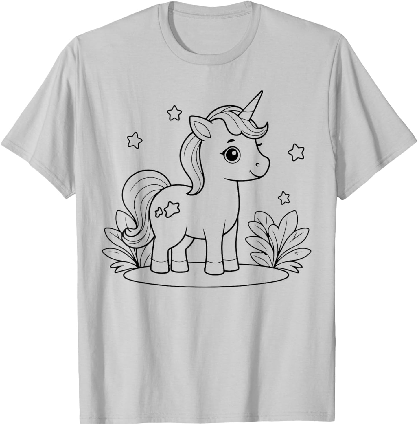 Unicorn to paint and color T-Shirt - T-Shirt | Ash
