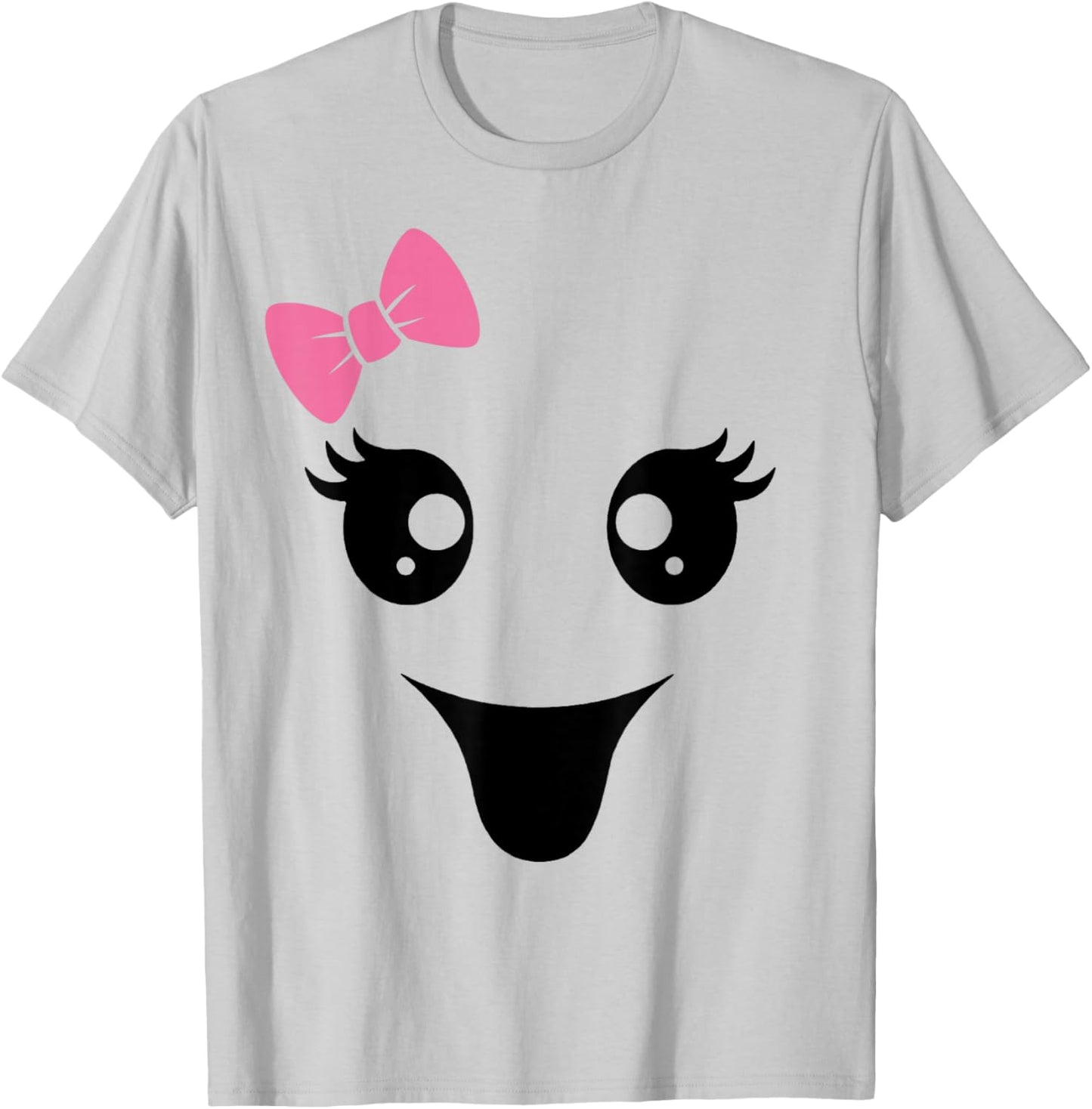 Cute Ghost Face, Boy Girl Funny T-Shirt - T-Shirt | Ash