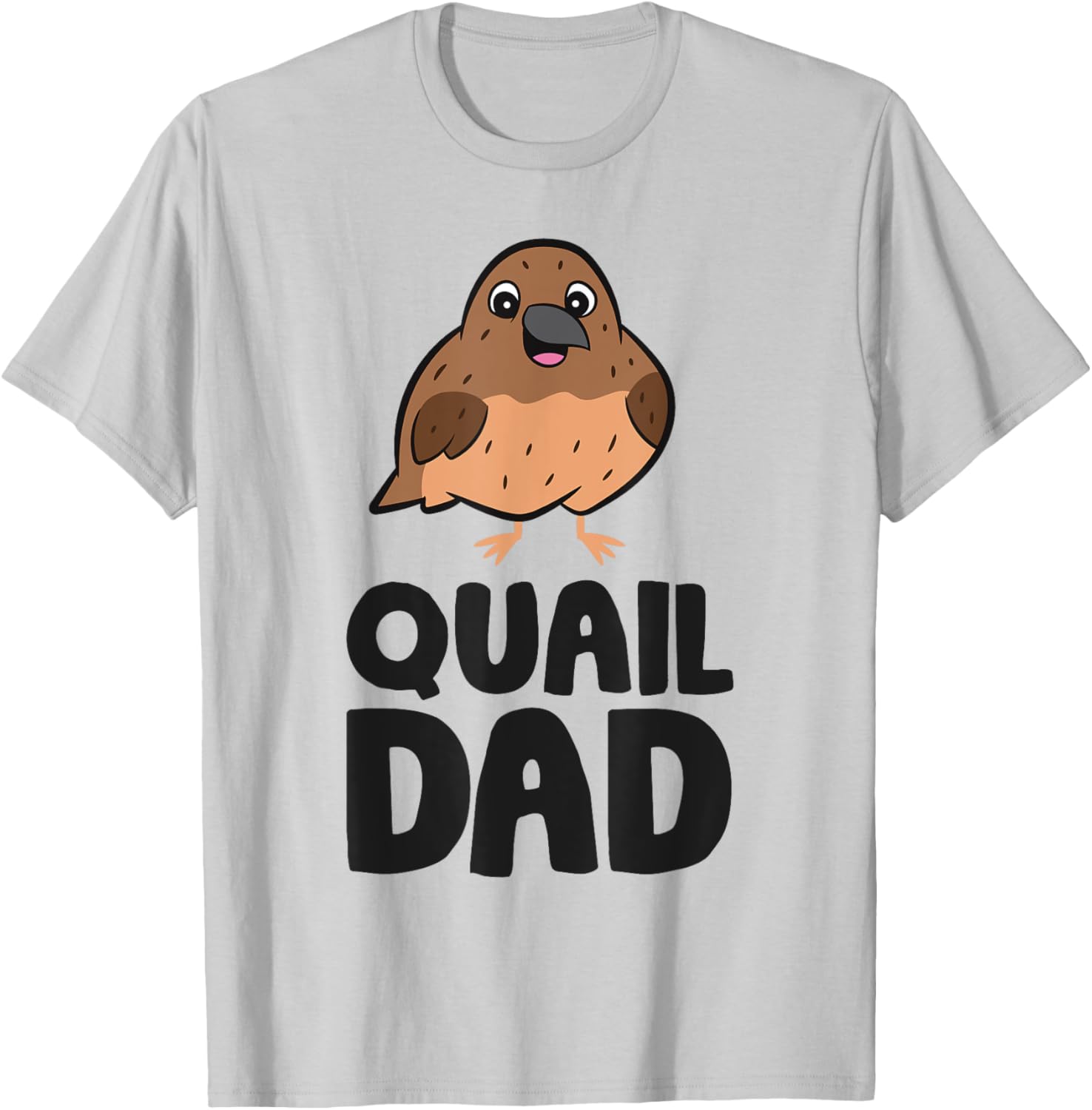 Common Quail Papa Quail Dad T-Shirt - T-Shirt | Ash