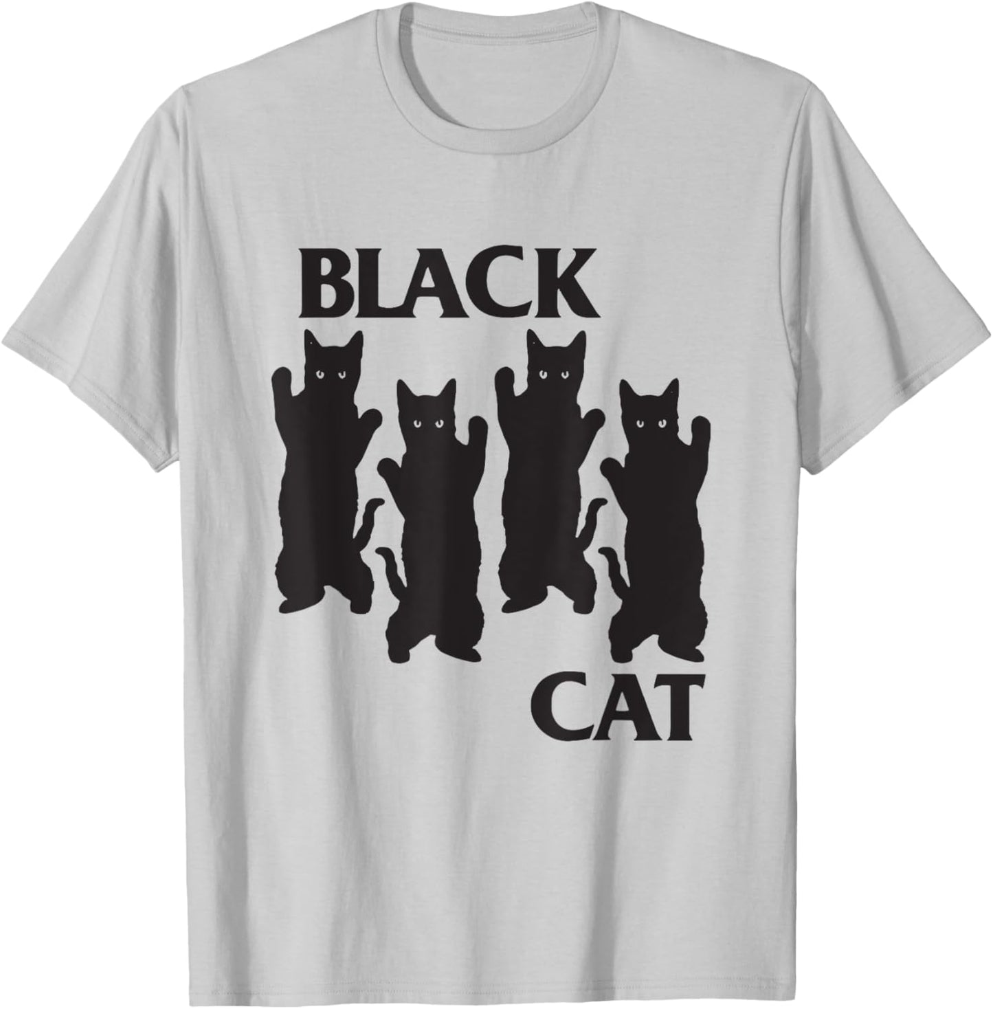 Four Black Cats Cat Lover Mom Dad Funny T-Shirt - T-Shirt | Ash