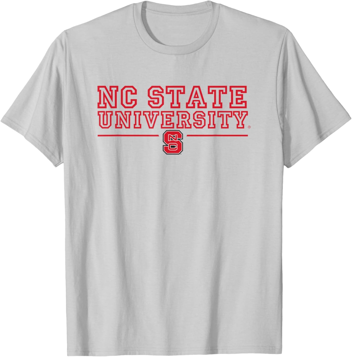 NC State Wolfpack Stacked Over Line T-Shirt - T-Shirt | Ash