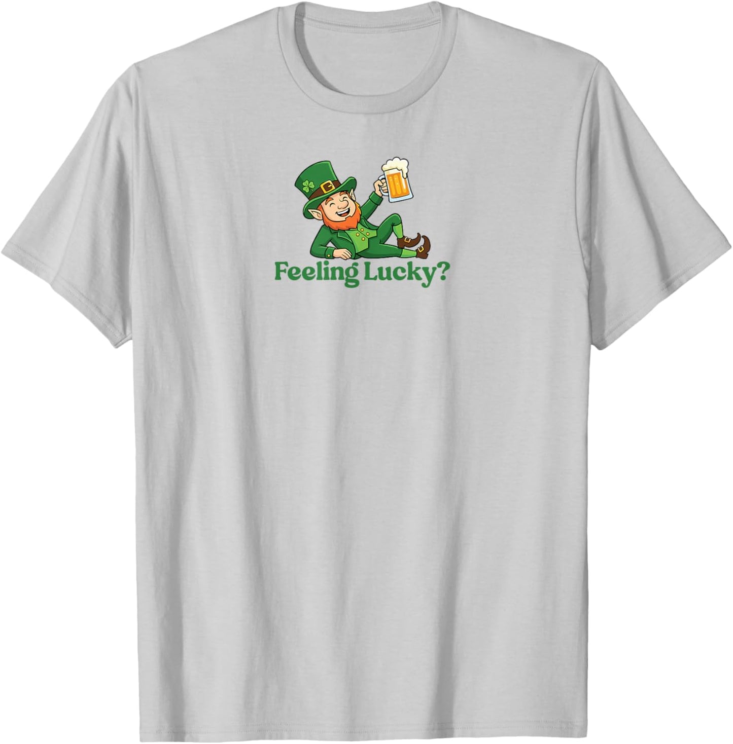 Feeling Lucky Leprechaun St Patrick's Day T-Shirt - T-Shirt | Ash