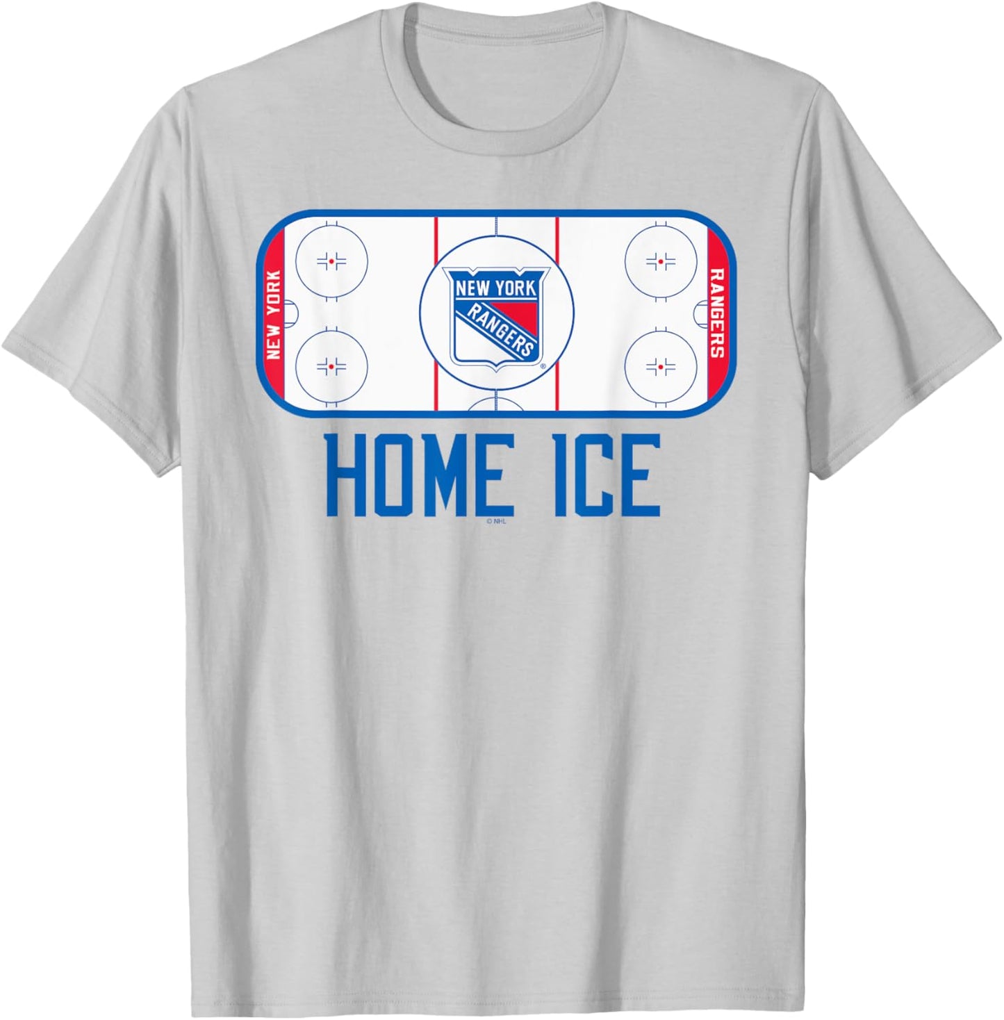New York Rangers Home Ice Gray Officially Licensed T-Shirt - T-Shirt | Ash