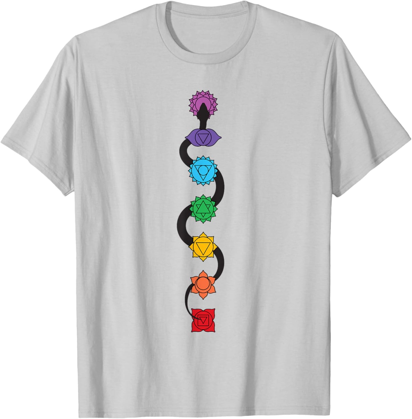 Kundalini Serpent Rising 7 Chakras Yoga - Kundalini Snake T-Shirt - T-Shirt | Ash