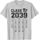 Class of 2039 Grow With Me First Day of School Check Mark T-Shirt - T-Shirt | Ash