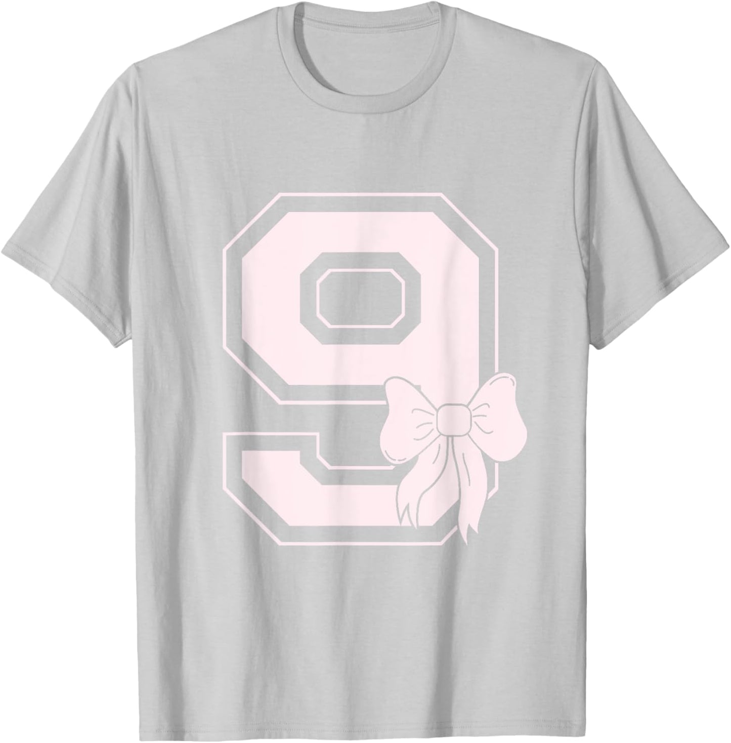 Birthday Girl Pink Coquette Bow 9 Year Old Aesthetic Girly T-Shirt - T-Shirt | Ash
