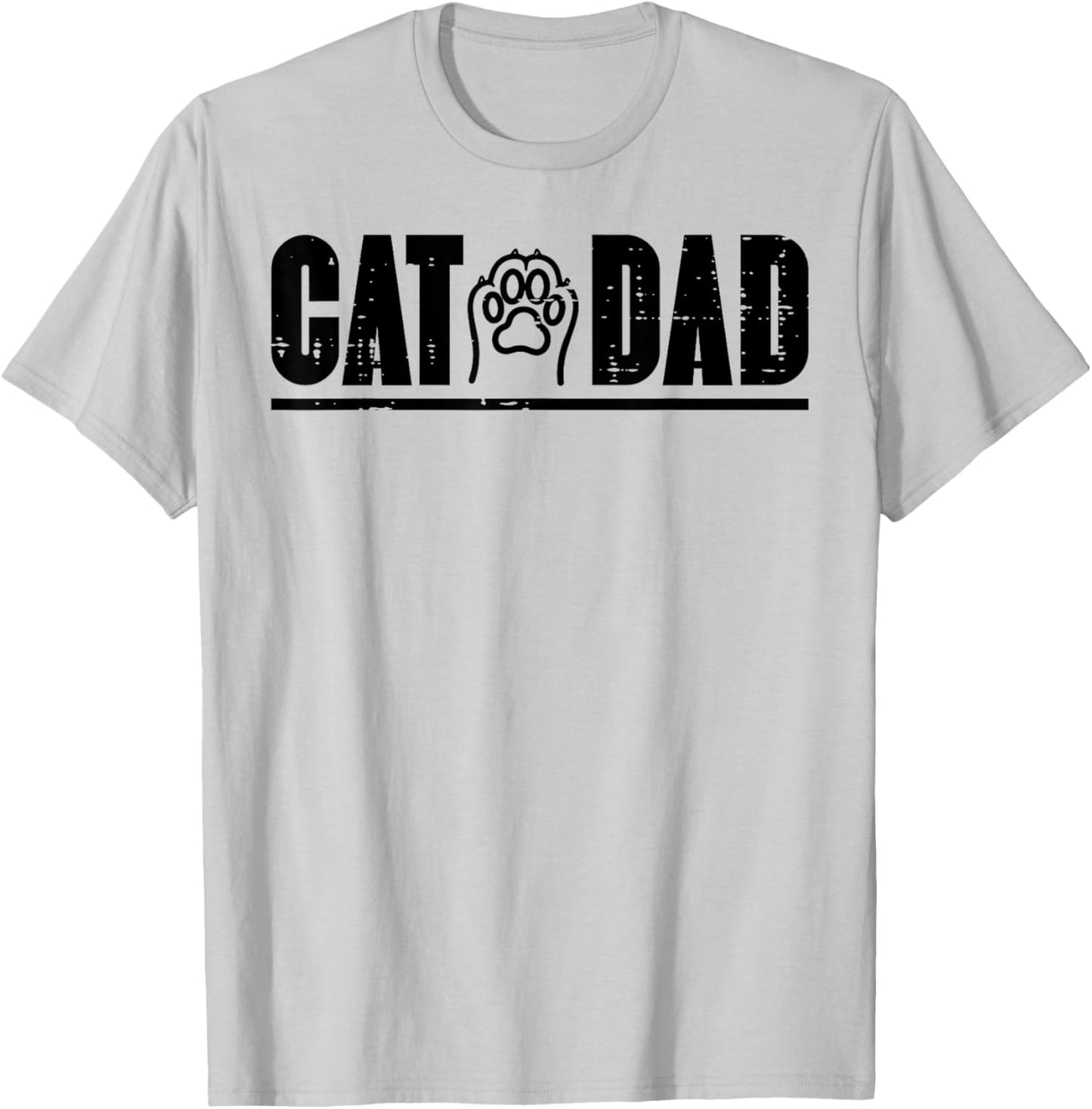 Cat Dad Paw Cute Kitten Fur Papa Daddy Animal Lover Men T-Shirt - T-Shirt | Ash
