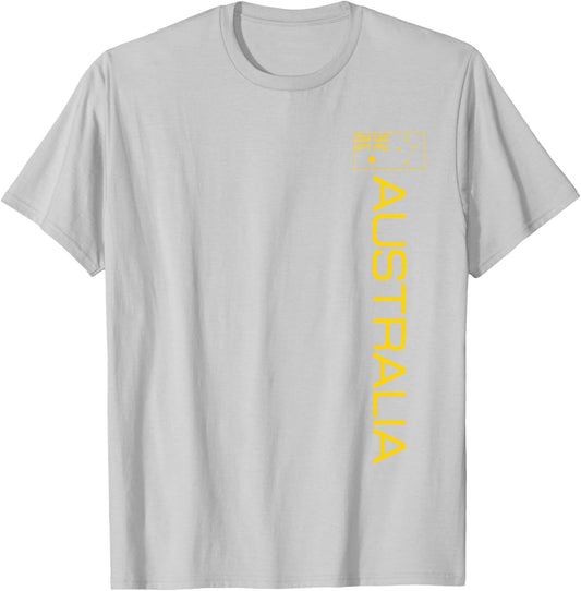 Australia Flag Australian Athletic Sports Vertical Style T-Shirt - T-Shirt | Ash