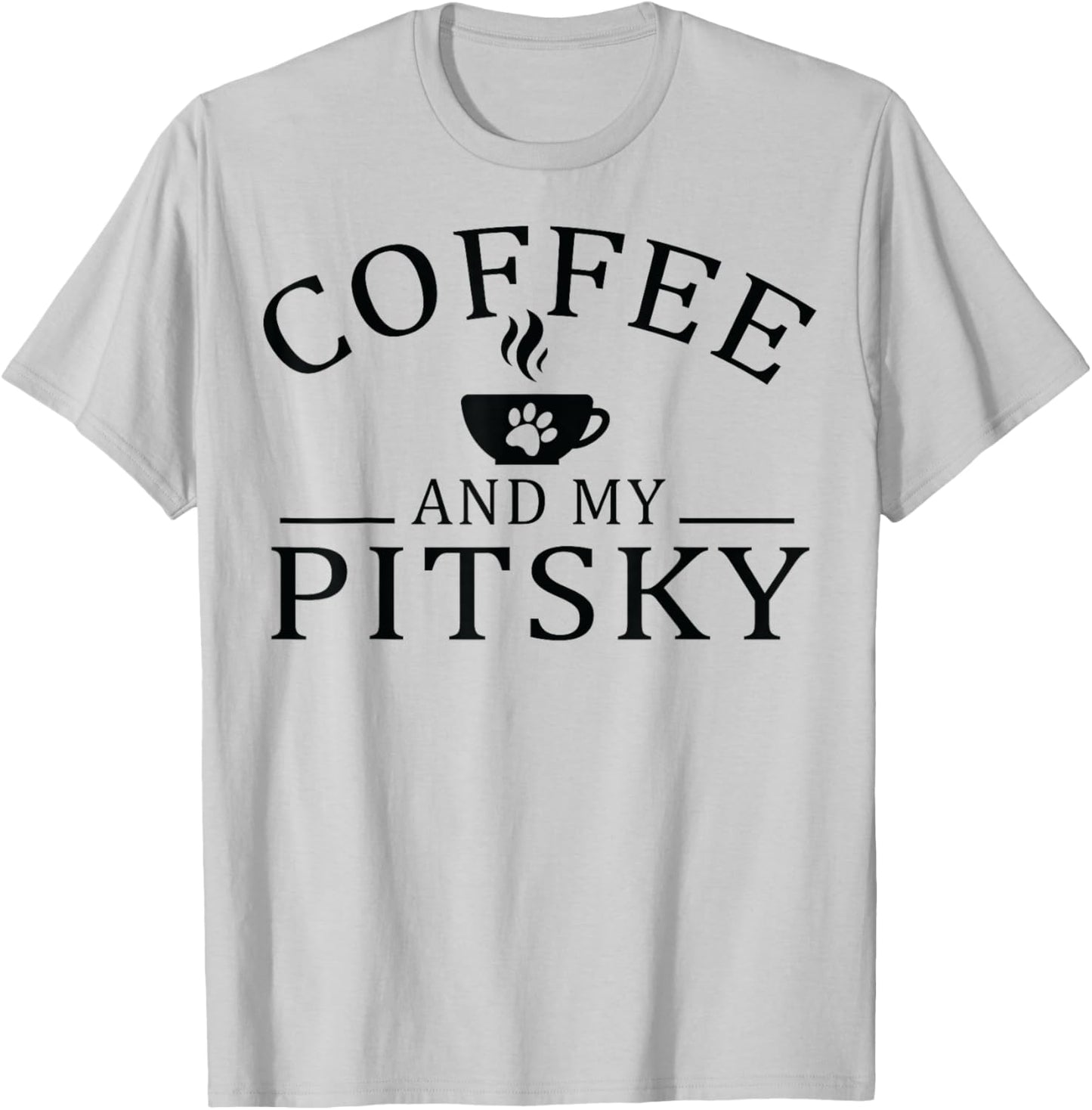 Pitsky Dog And Coffee Women T-Shirt - T-Shirt | Ash