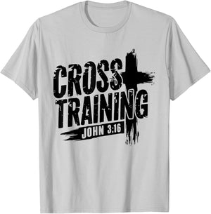 Retro Cross Training 3 16 Christian Faith Motivational Bible T-Shirt - T-Shirt | Ash