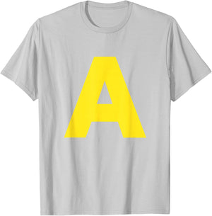 Letter A Yellow Chipmunk Carnival Costume T-Shirt - T-Shirt | Ash