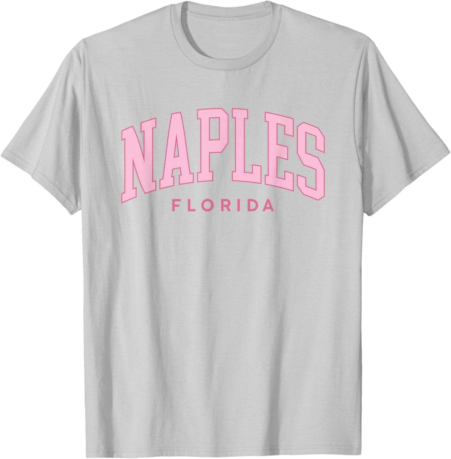 Naples Florida Retro Preppy Throwback Pink Girls Souvenir T-Shirt - T-Shirt | Ash