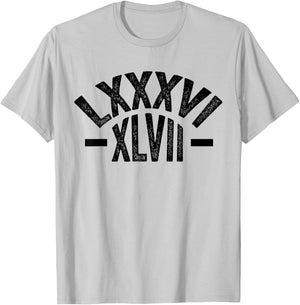 8647 anti Trump 86 47 Floral Roman Numerals T-Shirt - T-Shirt | Ash