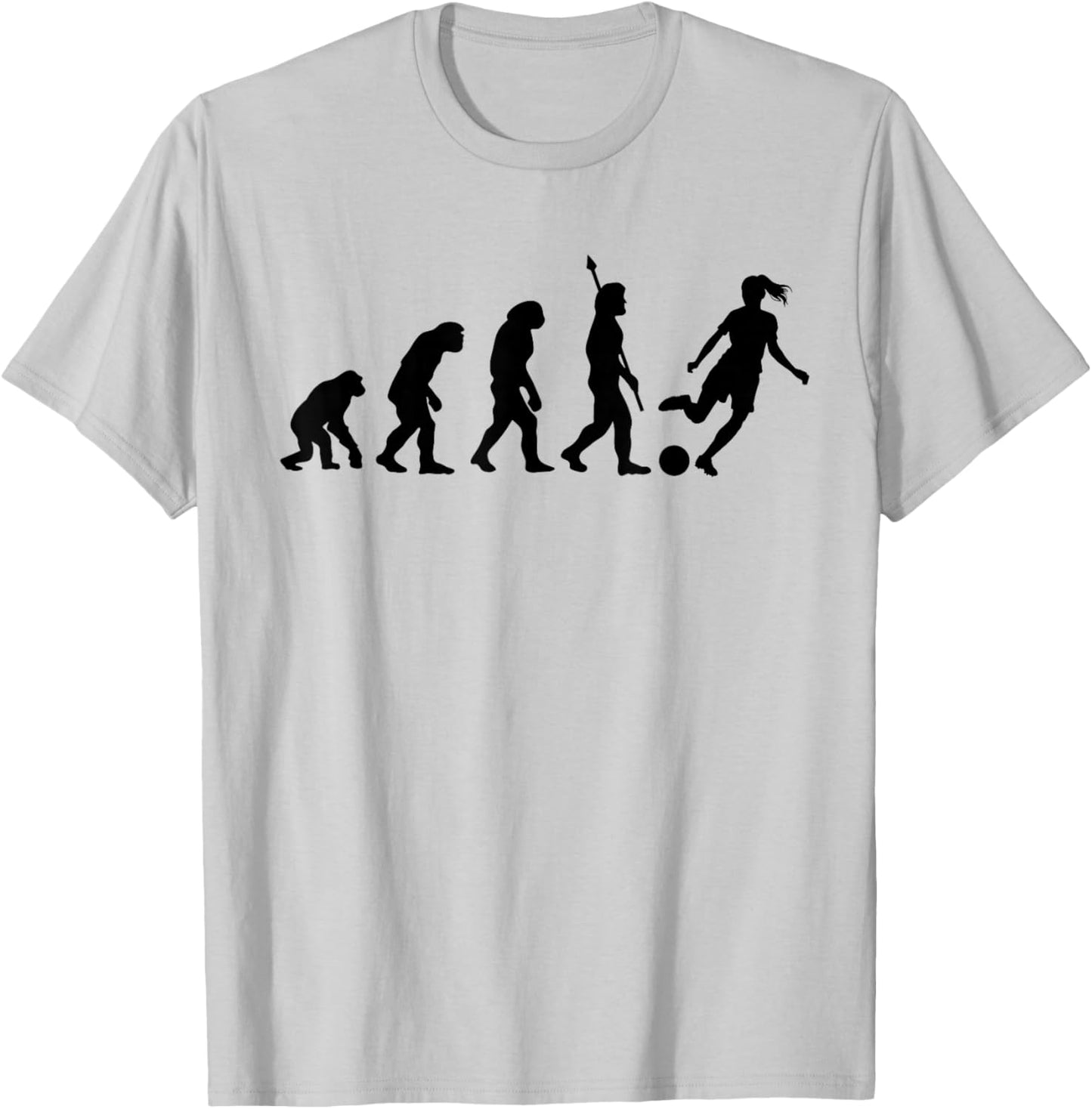 Soccer Evolution Play Like a Girl T-Shirt - T-Shirt | Ash