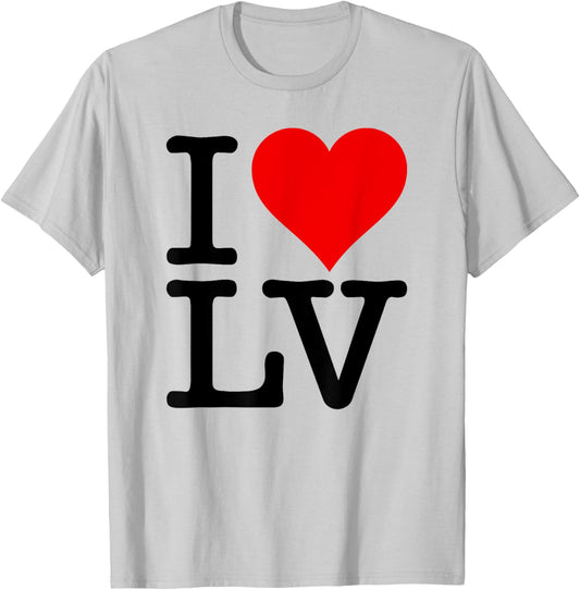 Love Heart Las Vegas Nevada LV T-Shirt - T-Shirt | Ash