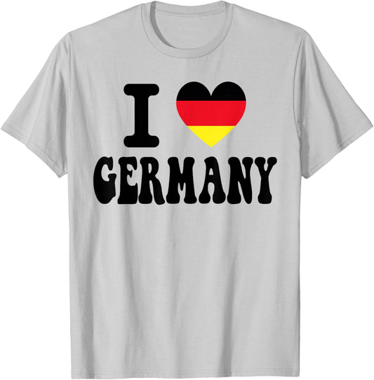 Drapeau rétro en Forme de cœur avec Inscription « I Love Germany » T-Shirt - T-Shirt | Ash