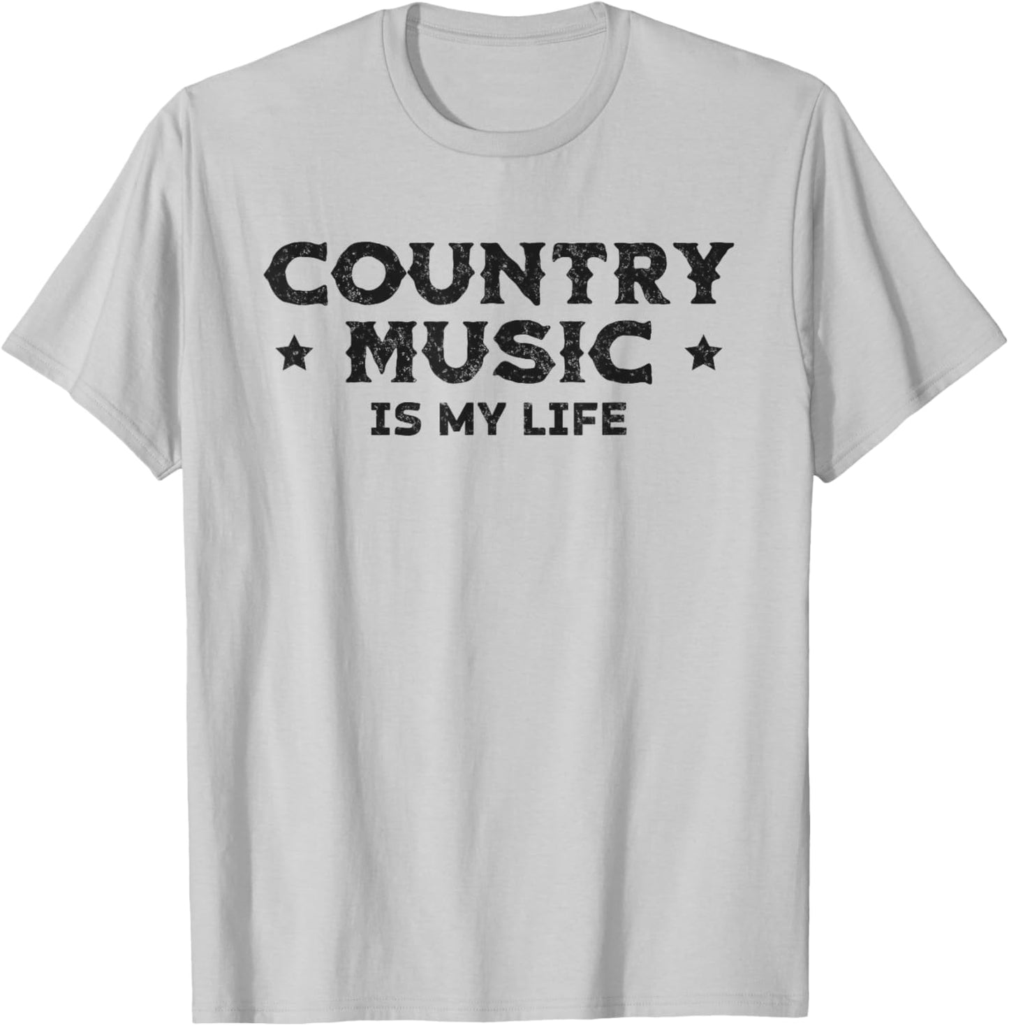 Slogan Country Music Is My Life T-Shirt - T-Shirt | Ash