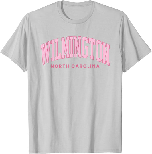Wilmington North Carolina Retro Preppy Throwback Girls Pink T-Shirt - T-Shirt | Ash