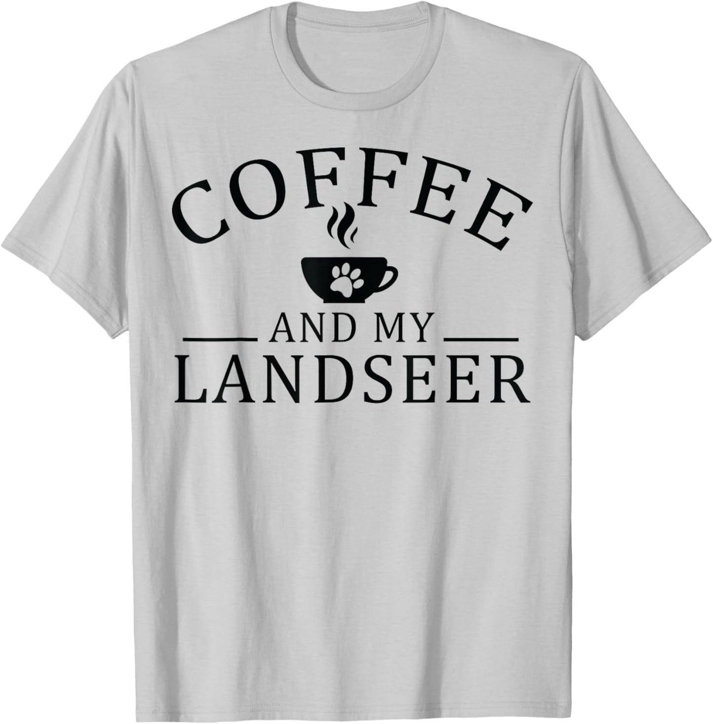 Landseer Dog And Coffee Women T-Shirt - T-Shirt | Ash