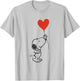 Peanuts - Snoopy with Heart Shaped Balloon Banksy T-Shirt - T-Shirt | Ash