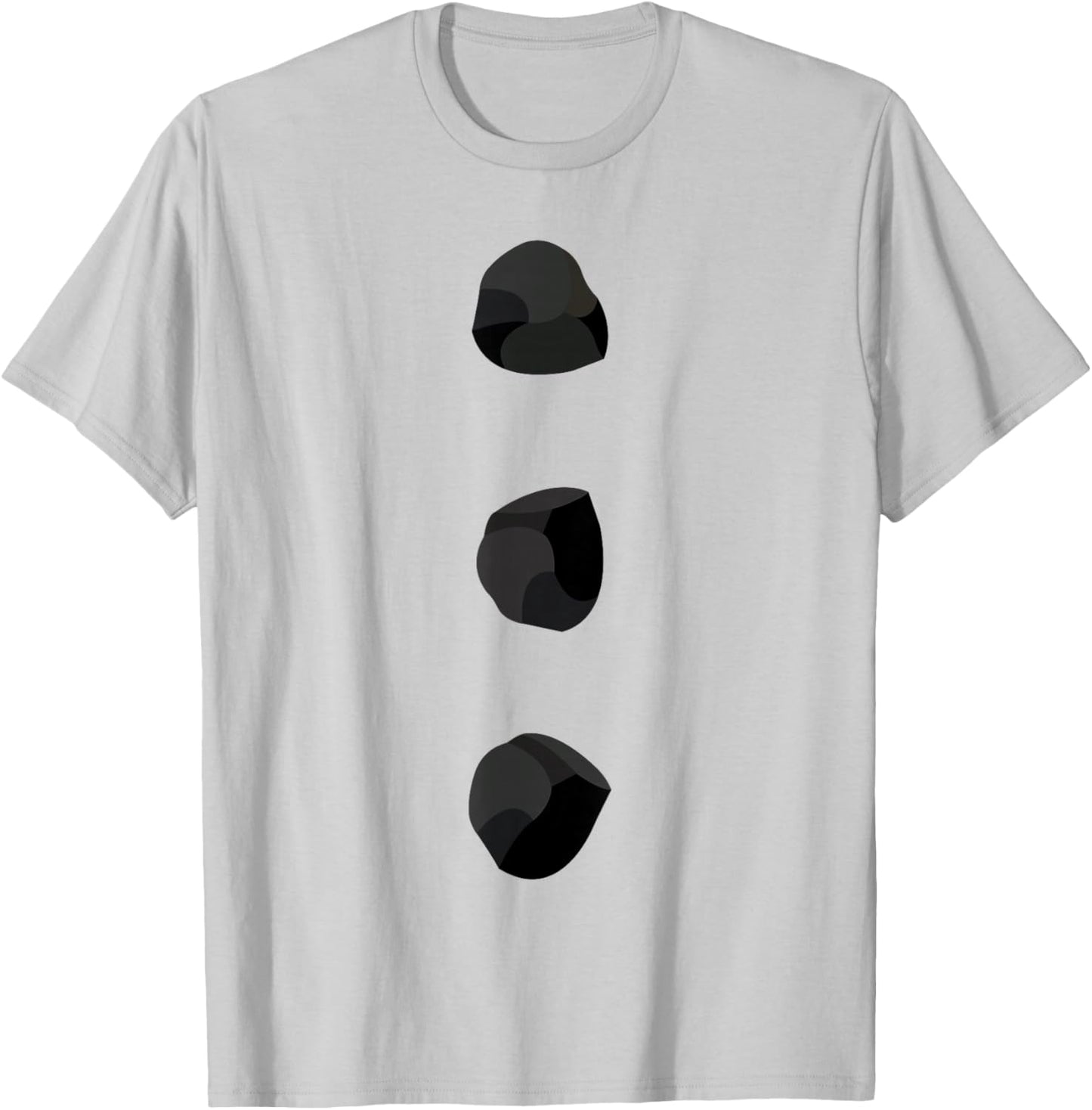 Snowman Costume Three Black Buttons on White T-Shirt - T-Shirt | Ash