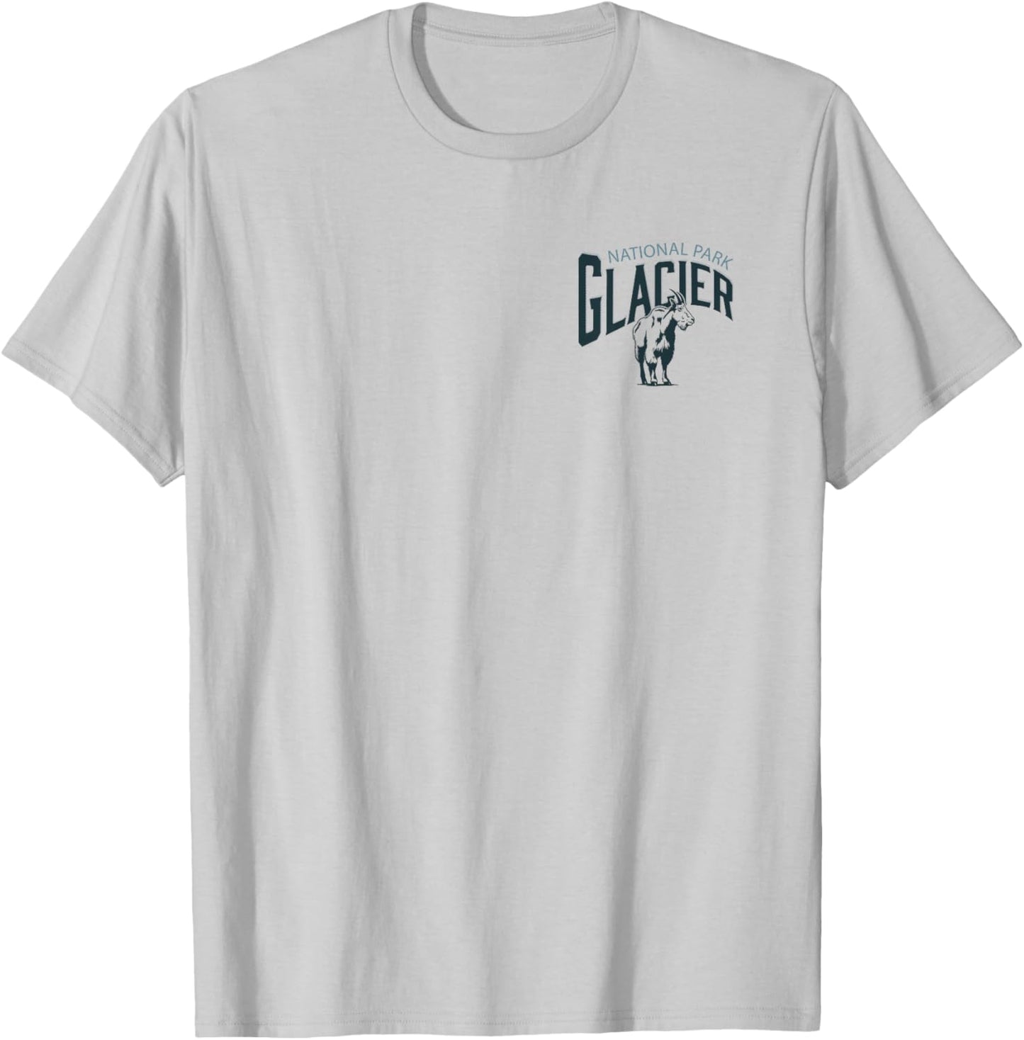 Glacier National Park (Design on Front and Back) T-Shirt - T-Shirt | Ash
