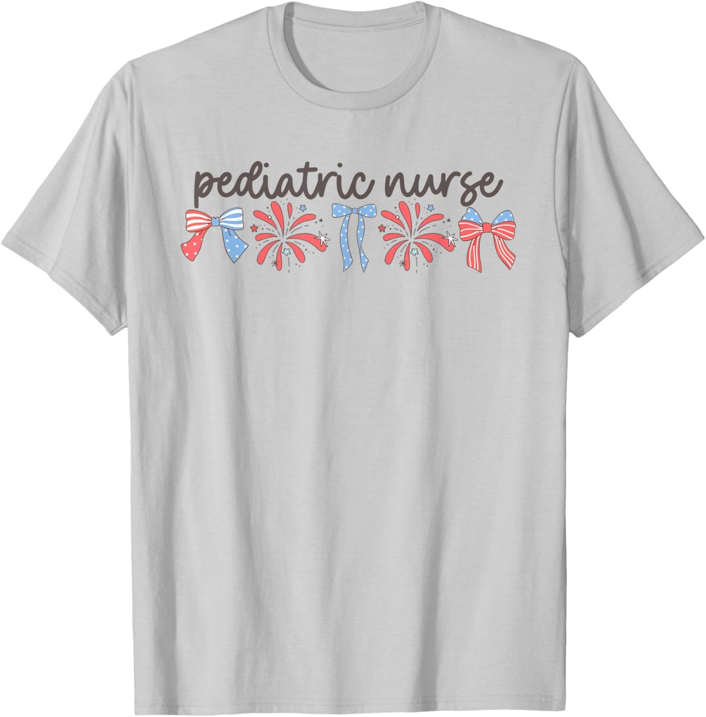 Pediatric Nurse 4th of July Peds Nurse Pediatric Nurse Women Men T-Shirt - T-Shirt | Ash