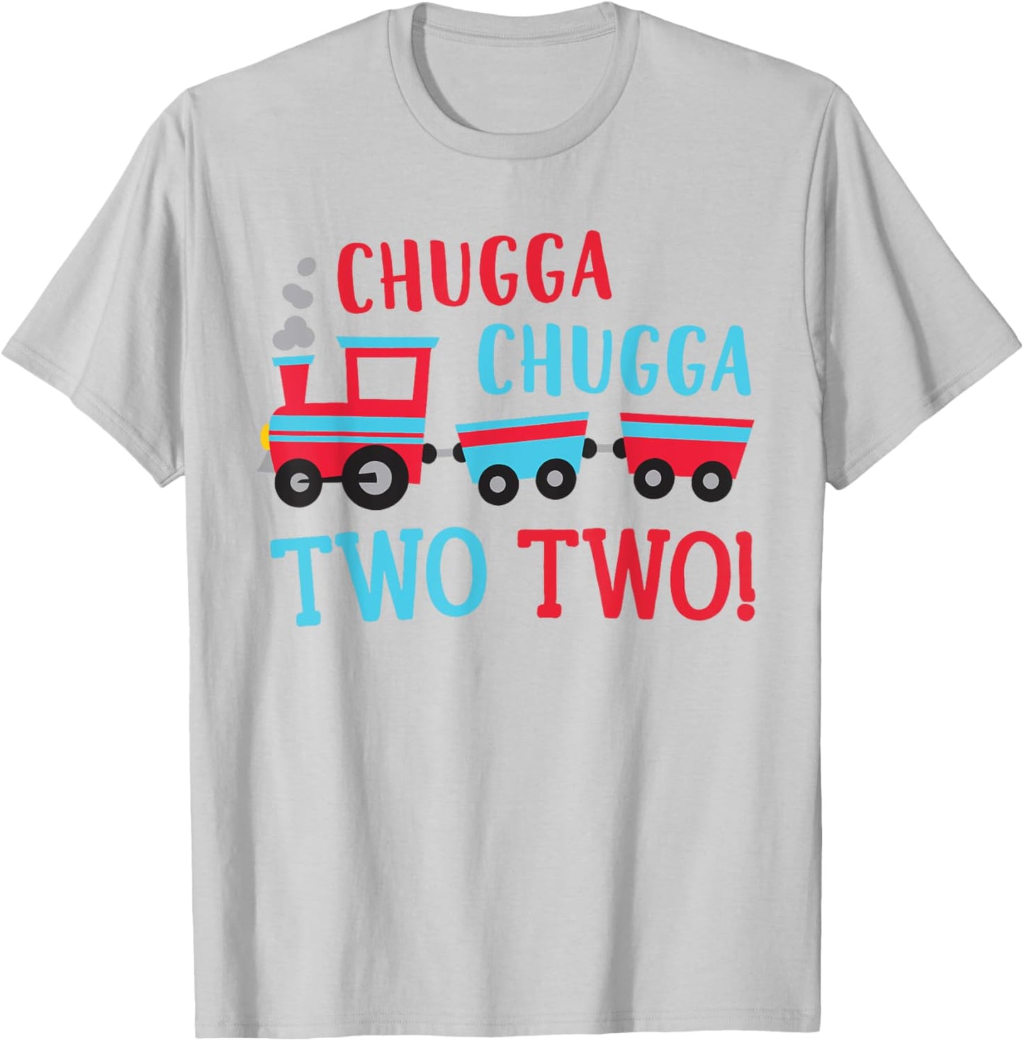 Chugga Chugga Two Two 2nd Birthday Boy Train Toys Theme T-Shirt - T-Shirt | Ash