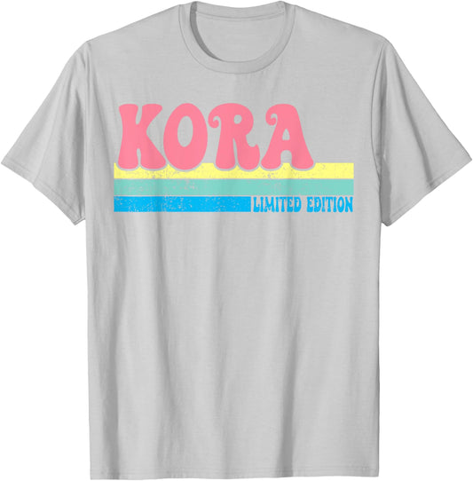 KORA Name Personalized Cute Idea Groovy Women KORA T-Shirt - T-Shirt | Ash