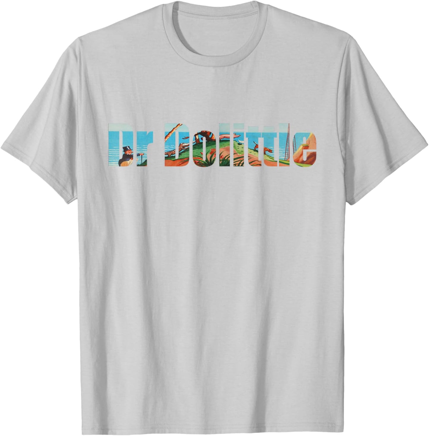 Dr Dolittle Text Silhouette T-Shirt - T-Shirt | Ash