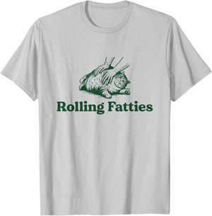 Cat Rolling Fatties - Funny Cat Lover Women T-Shirt - T-Shirt | Ash