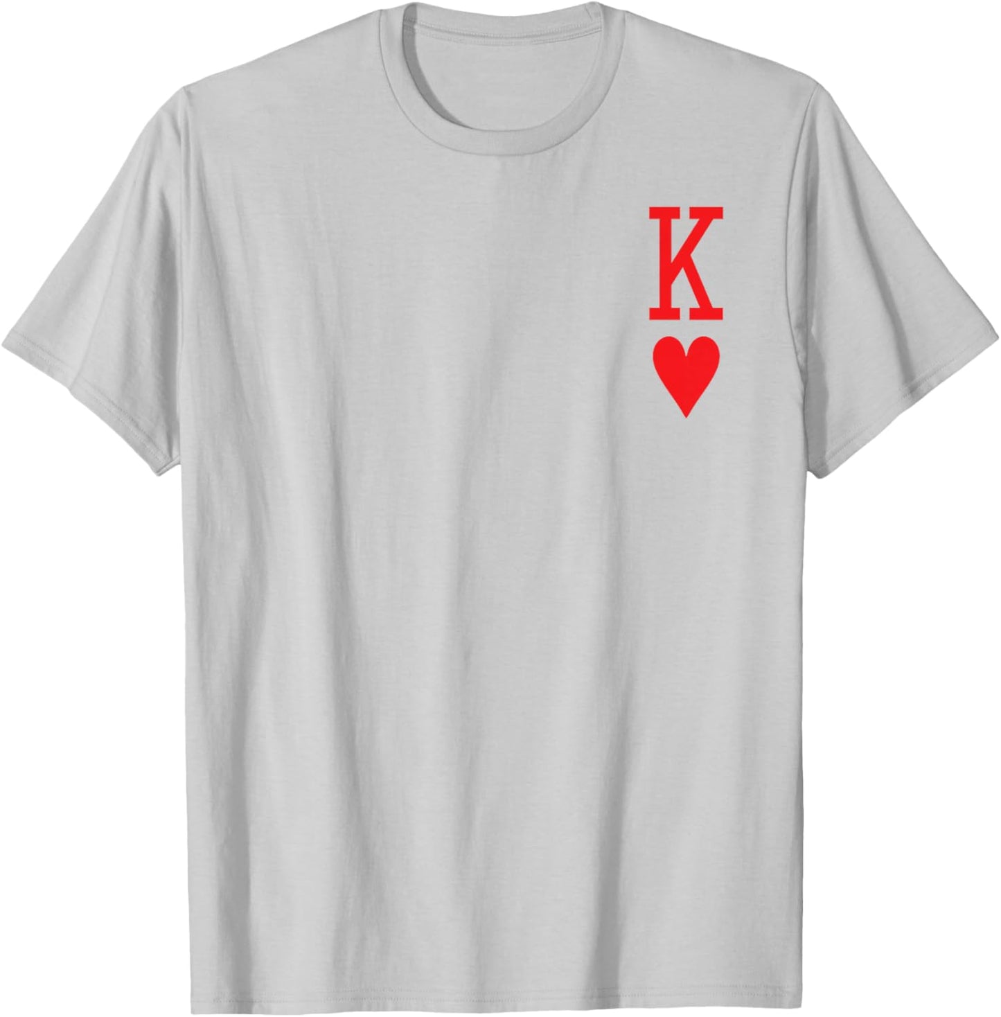 King of Hearts and Queen of Hearts Couples Matching Pajama T-Shirt - T-Shirt | Ash