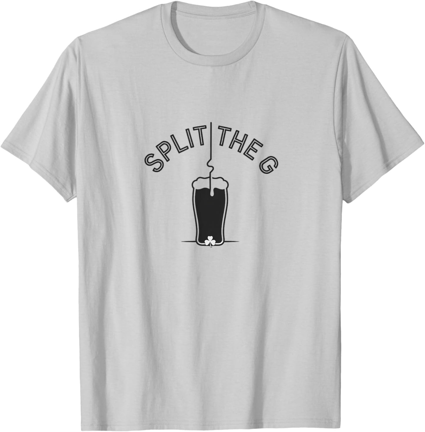 Irish Beer Split The G Shamrock Pint T-Shirt - T-Shirt | Ash