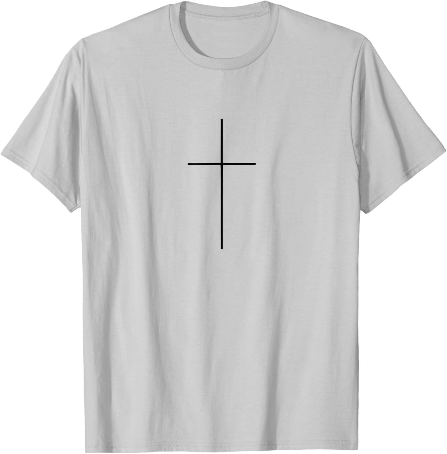 Cross Christian Simple Modern Minimalist Religious Men Women T-Shirt - T-Shirt | Ash