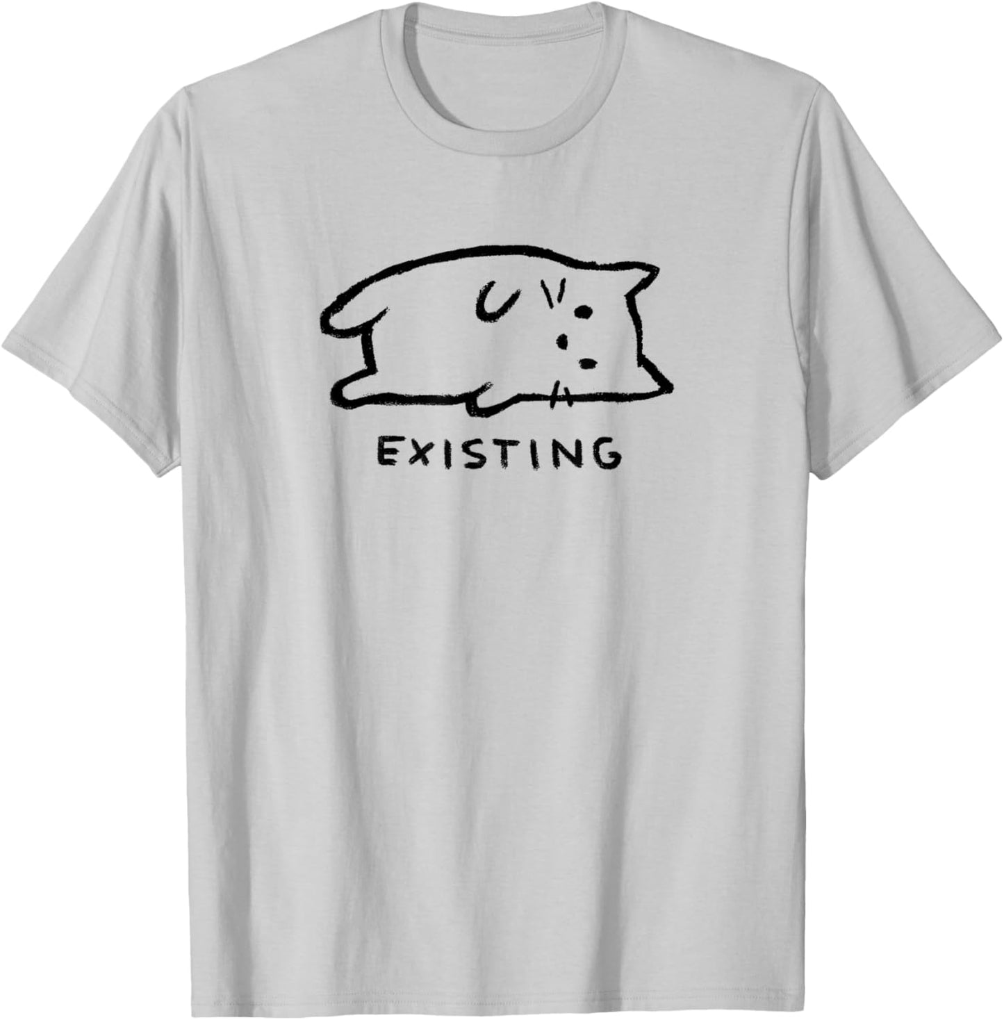 Threadless Fox Shiver Existing Black Cat Graphic T-Shirt - T-Shirt | Ash