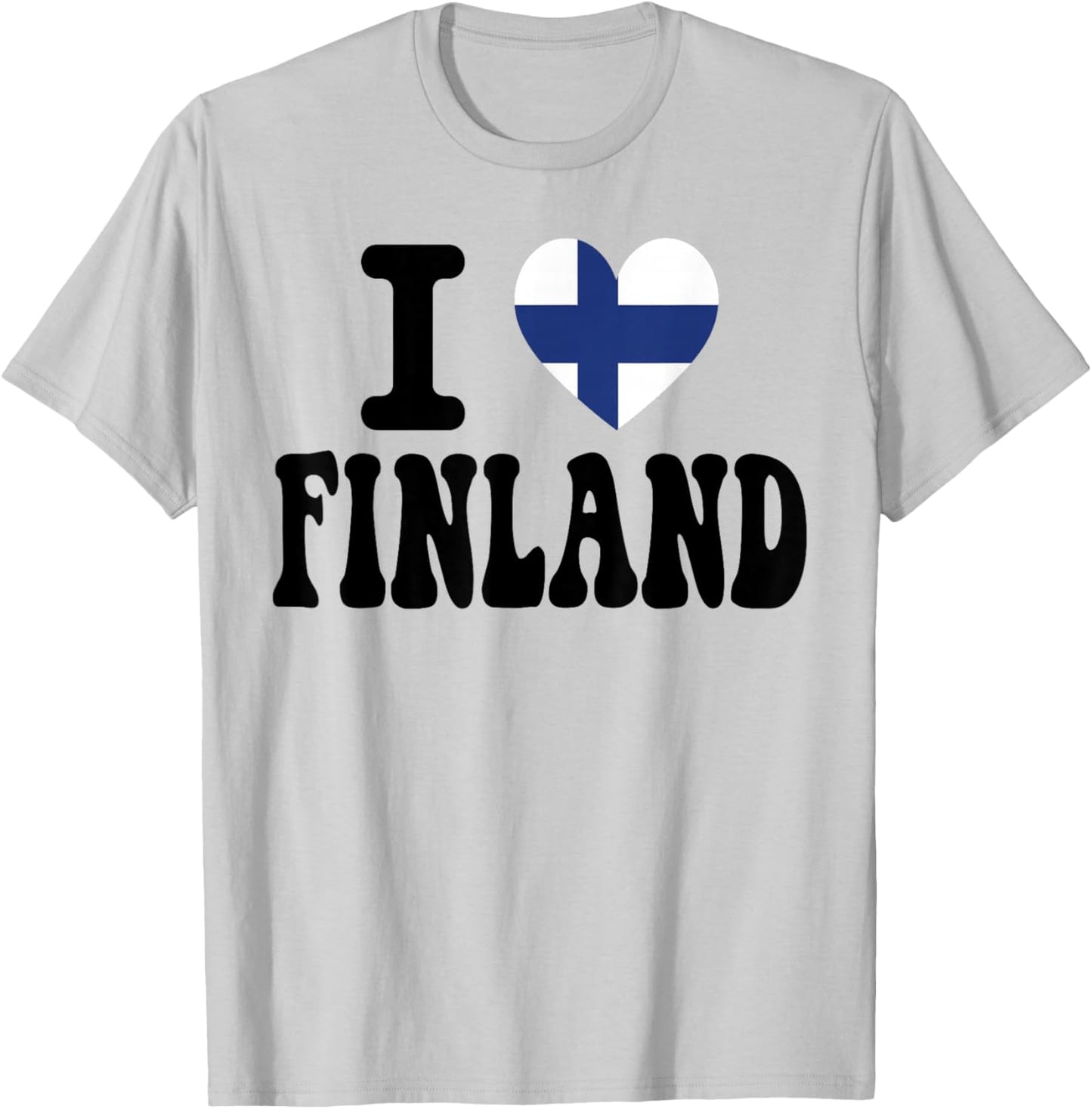 I Love Finland Heart Flag Retro Travel Souvenir T-Shirt - T-Shirt | Ash