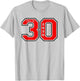 Class of 30 - Jersey Style Red Class of 2030 Graduate Gift T-Shirt - T-Shirt | Ash