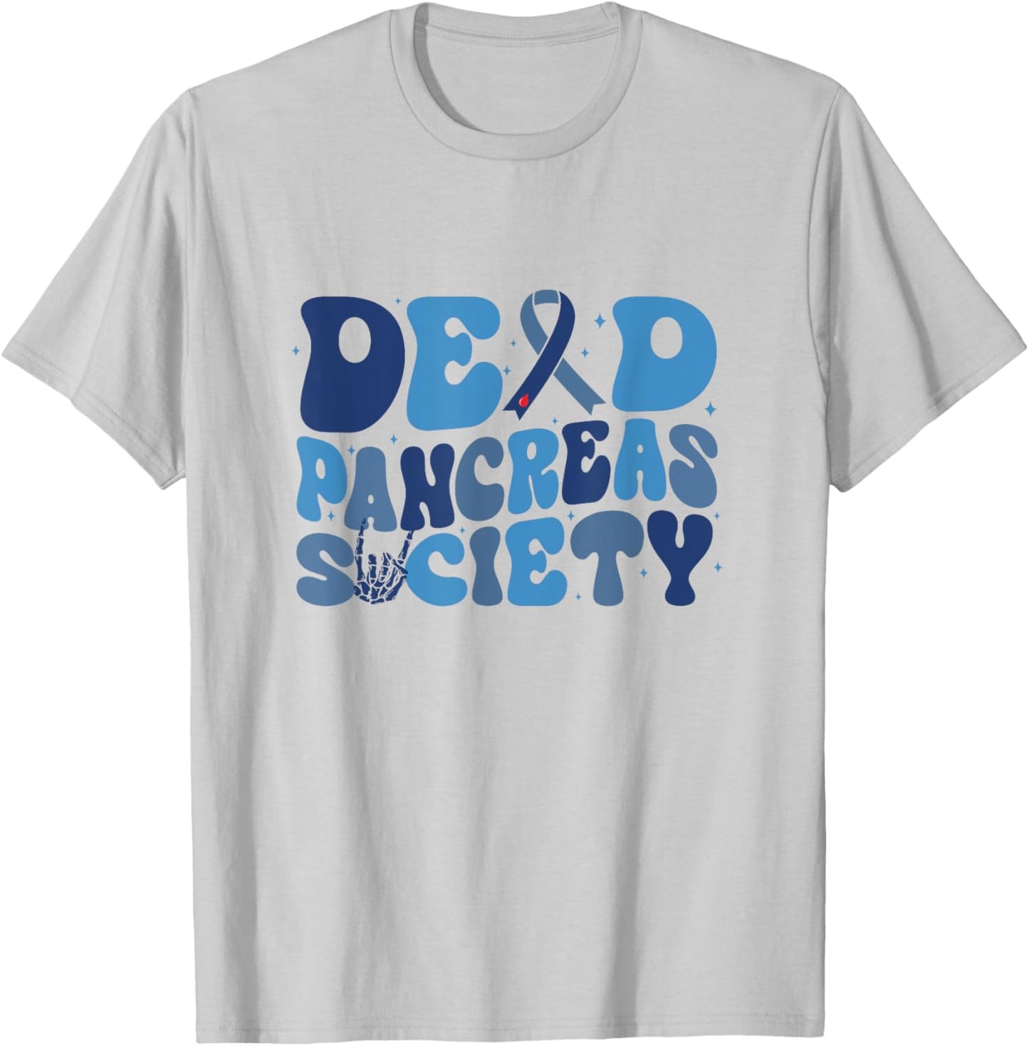Retro Dead Pancreas Society Funny T1D Diabetes Awareness T-Shirt - T-Shirt | Ash